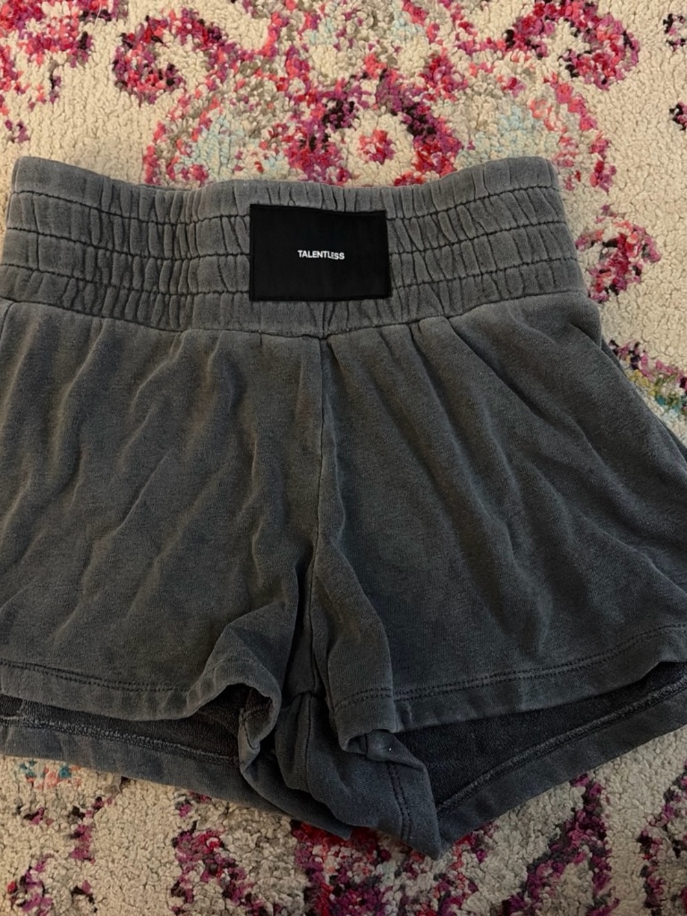 TALENTLESS Women's Charcoal Terry Elastic-Waist Athletic Shorts